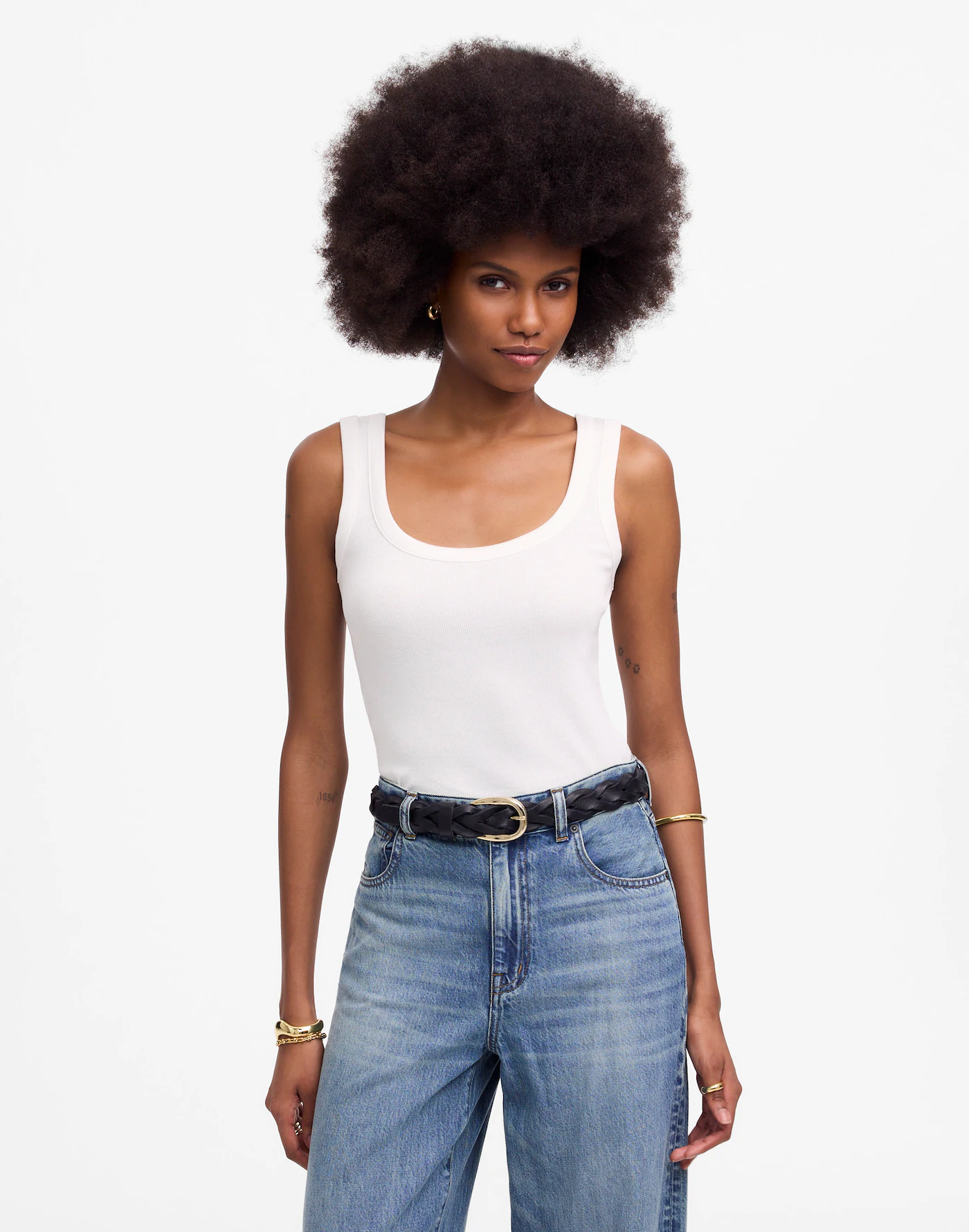 Madewell Cotton Ribbed Scoopneck Tank