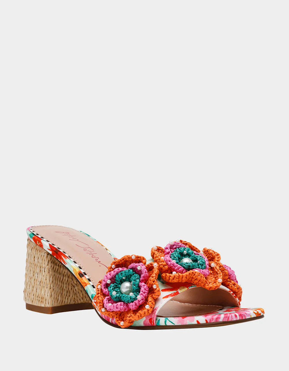 Floral Block Heel Mule