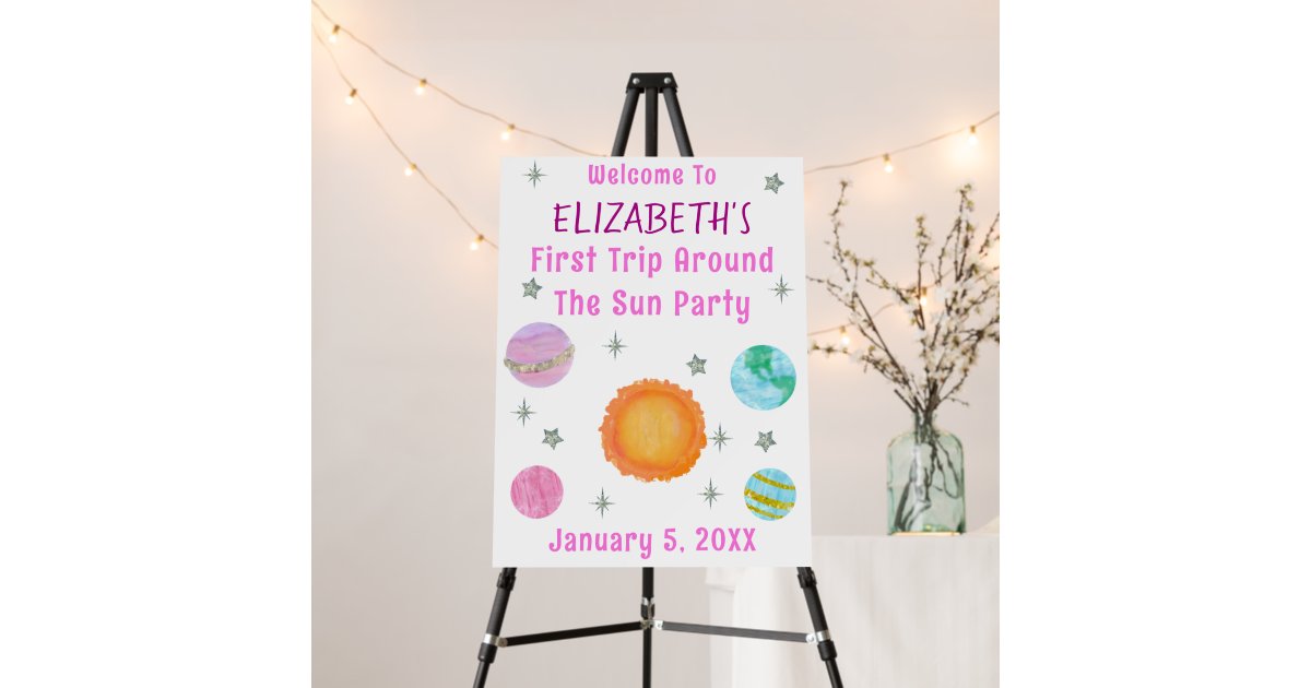 First Trip Around The Sun Birthday Supplies cover photo collage