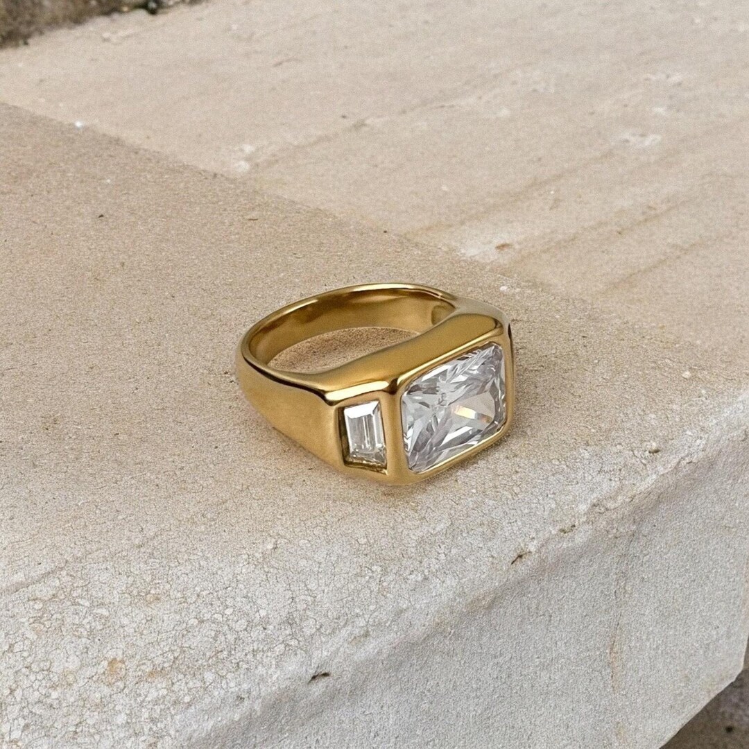 Chunky Square Diamond Ring