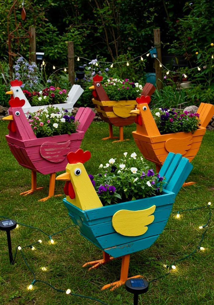 Outdoor Chicken Lovers Decorations cover photo collage