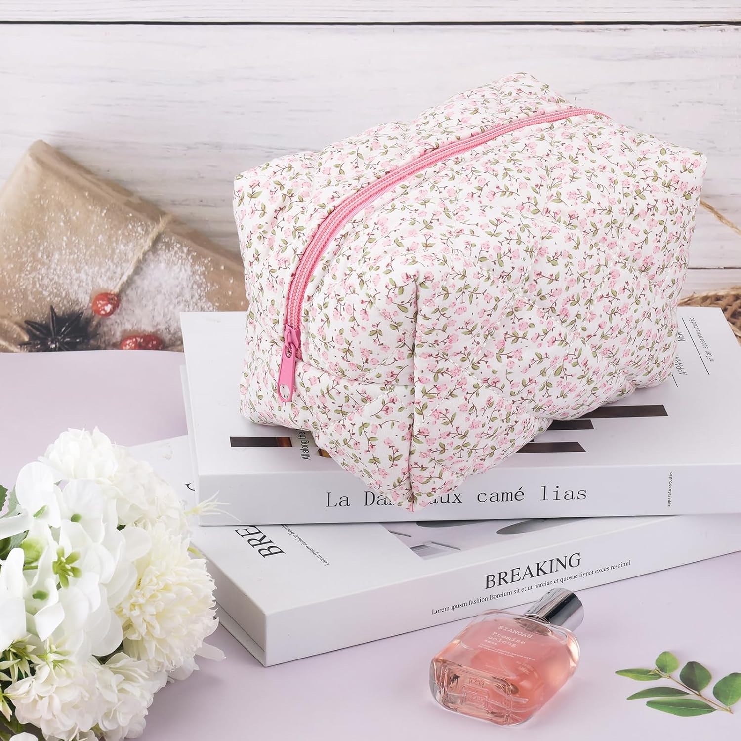 Floral Quit Makeup Bag