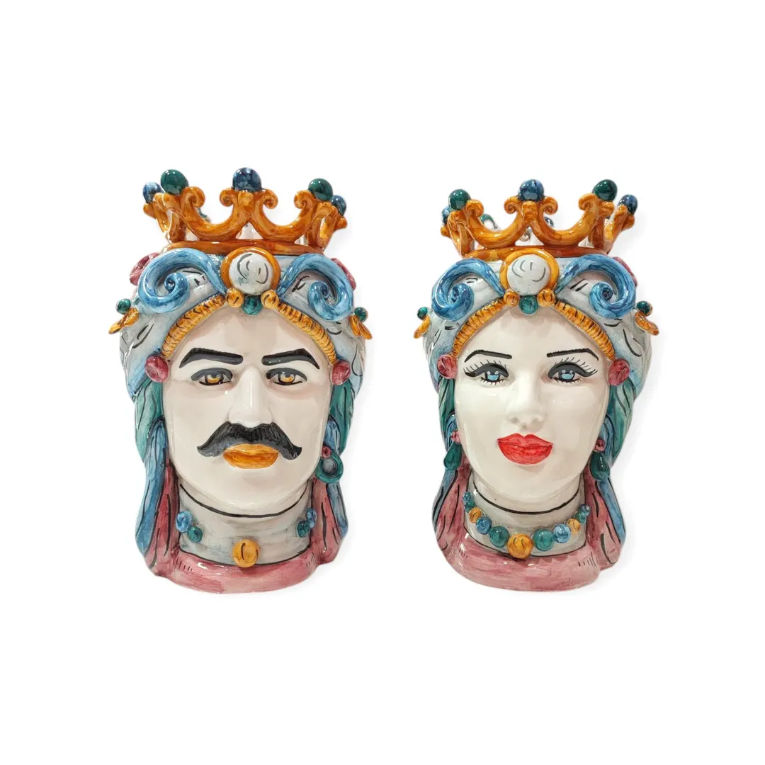 Pair of Moor's Heads with Crown