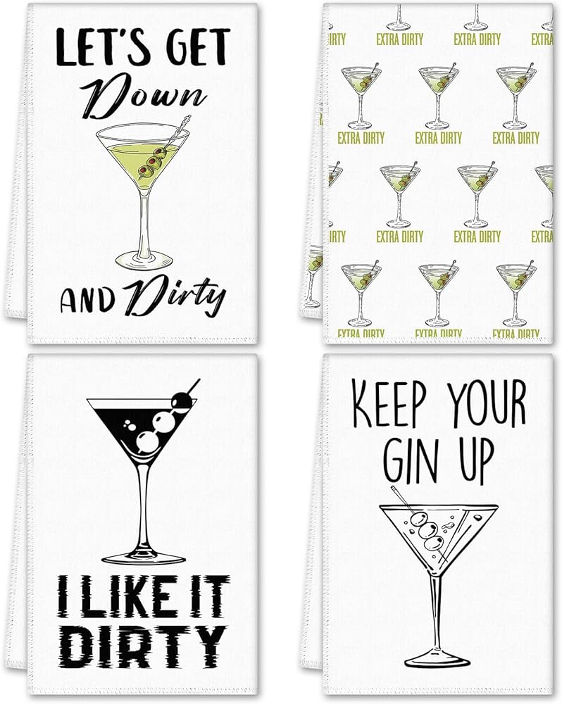 Cute and Sassy Cocktail Kitchen Towels cover photo collage