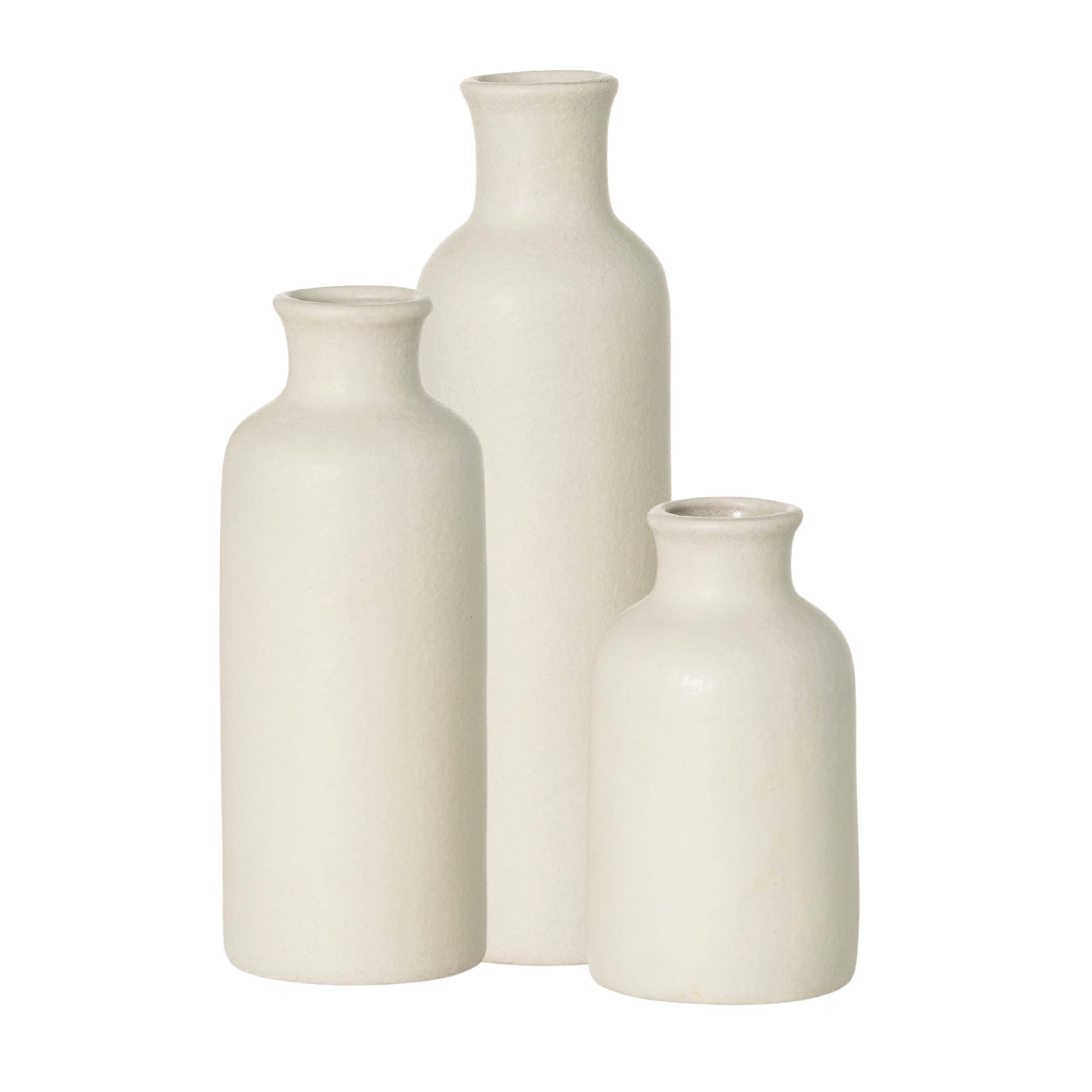 White Matte Ceramic Vase Set