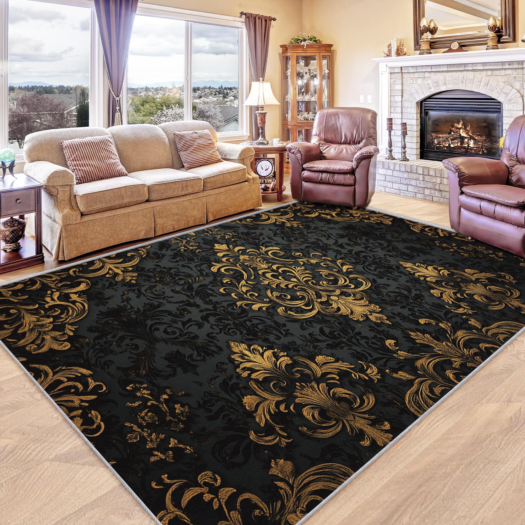 The Study at Dusk: A Dark Academia Living Room cover photo collage