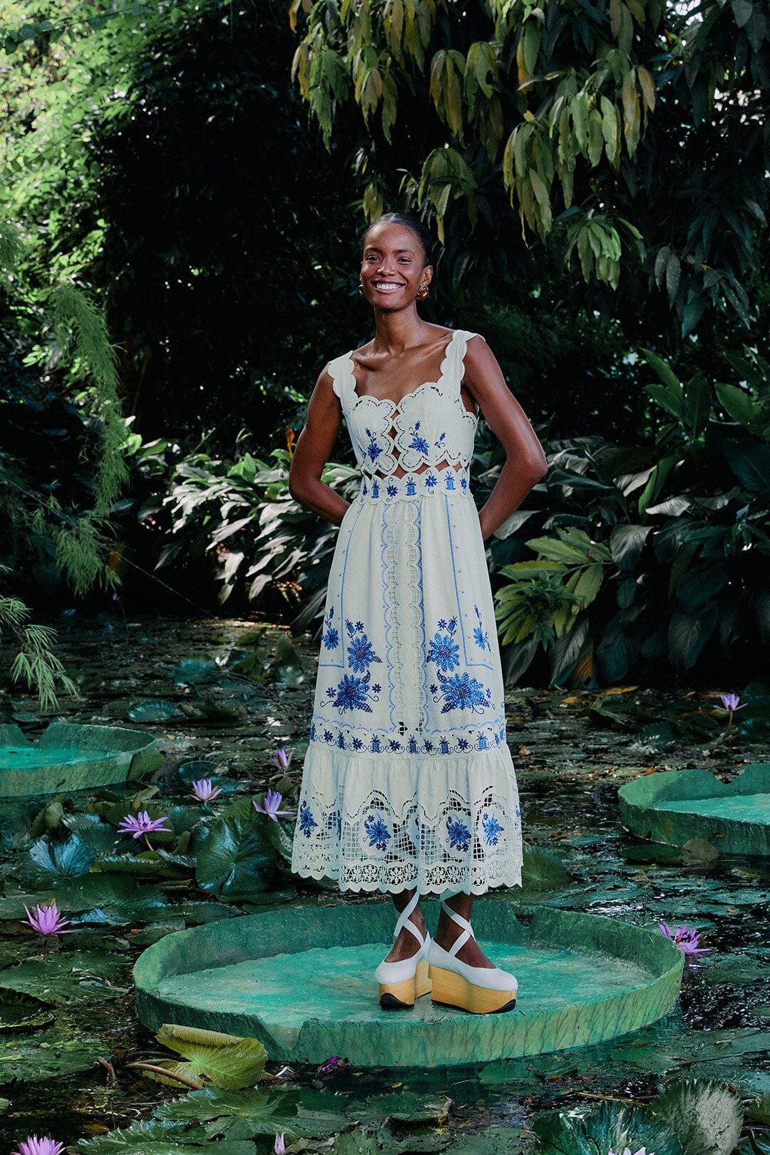 chinese dress ladies Farm Rio Romantic Richelieu Maxi Dress – Monelle Vermont main image 0
