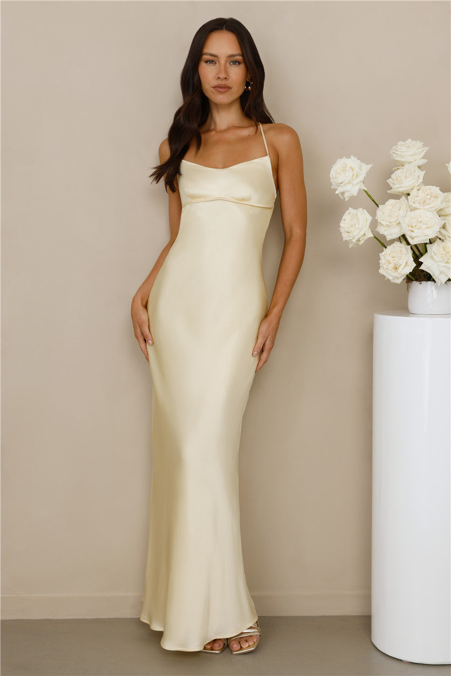 Samara Satin Maxi Dress Yellow