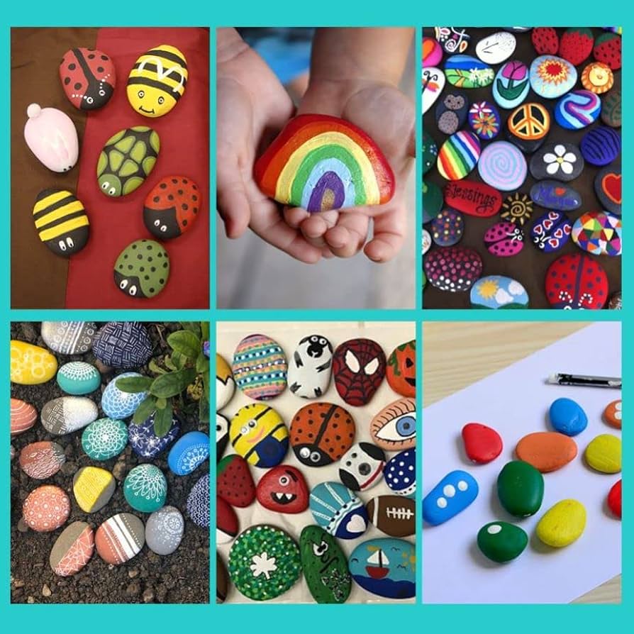 Getting Crafty (rock painting and more) cover photo collage