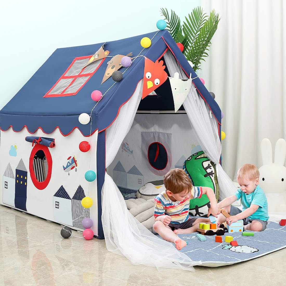 Kids play tents cover photo collage