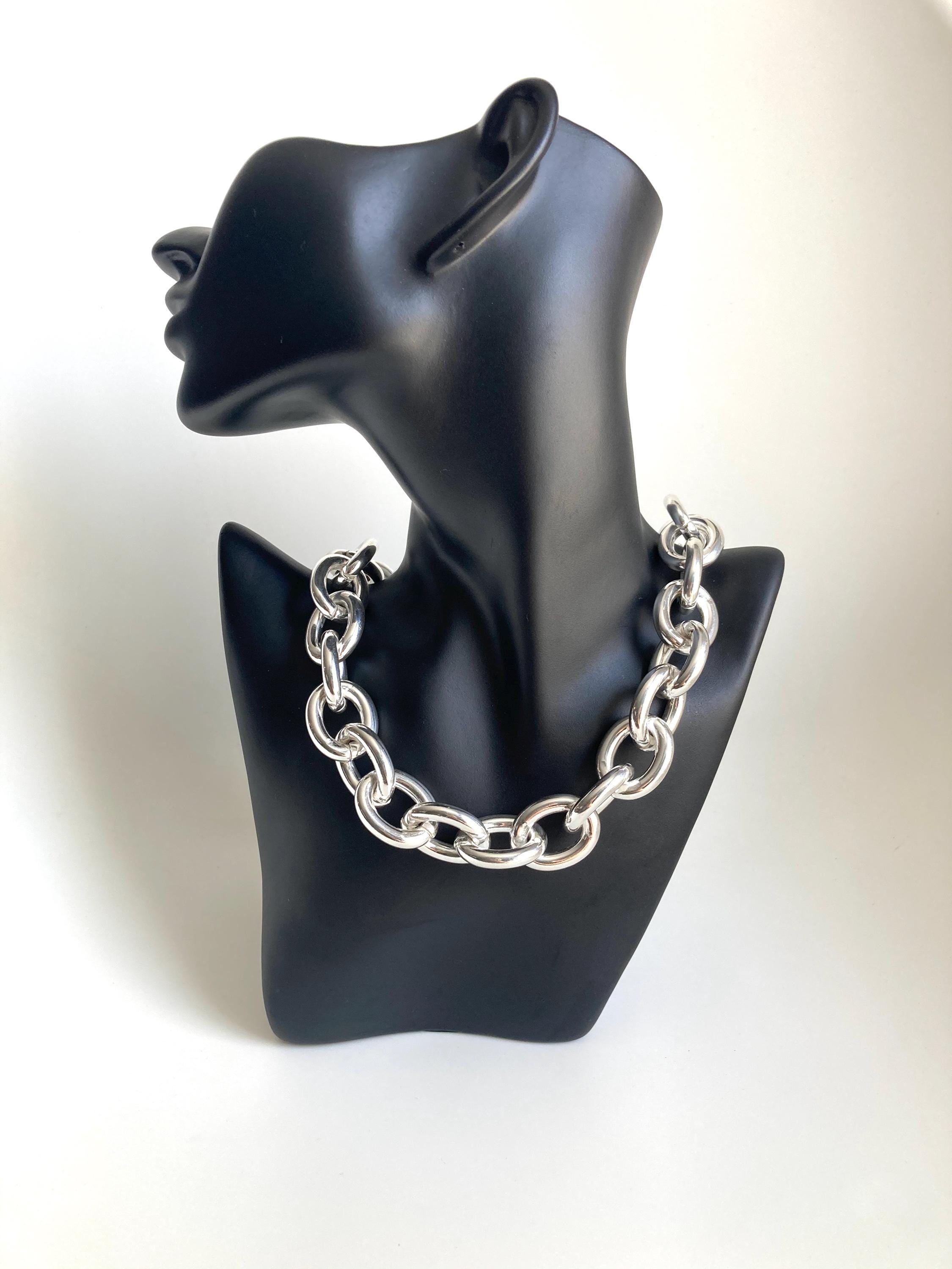 Silver Chunky Curb Chain Necklace