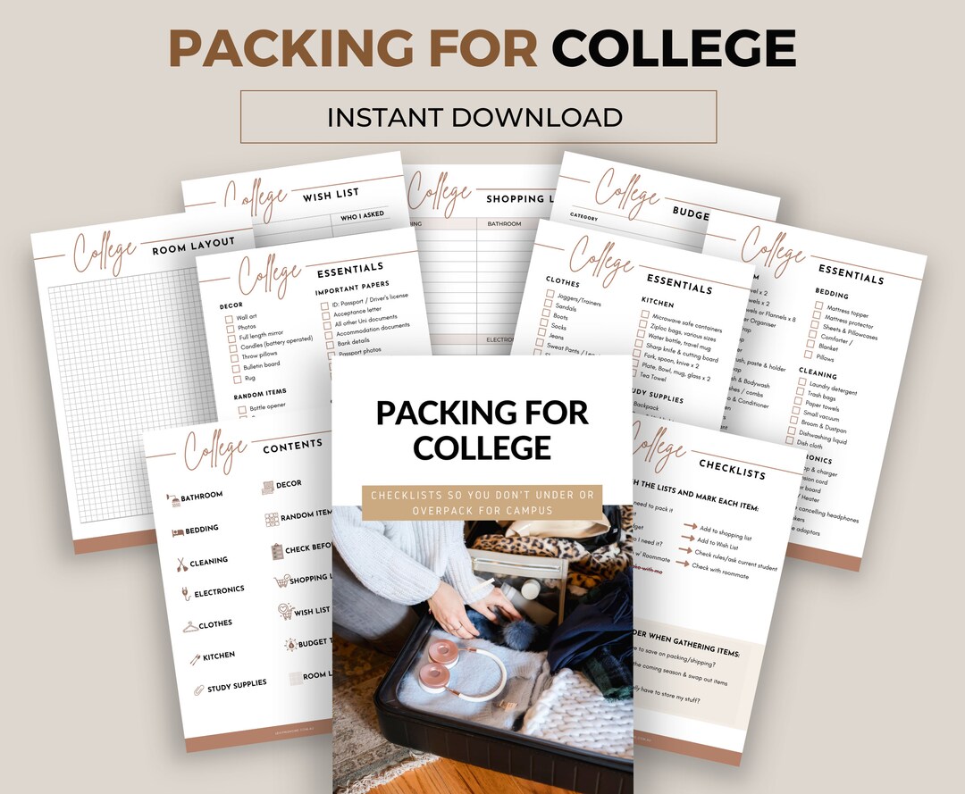 College Packing Checklist cover photo collage