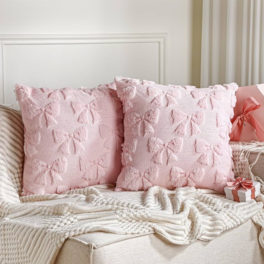 My daughters Cute pink and white bow bedroom decor! cover photo collage