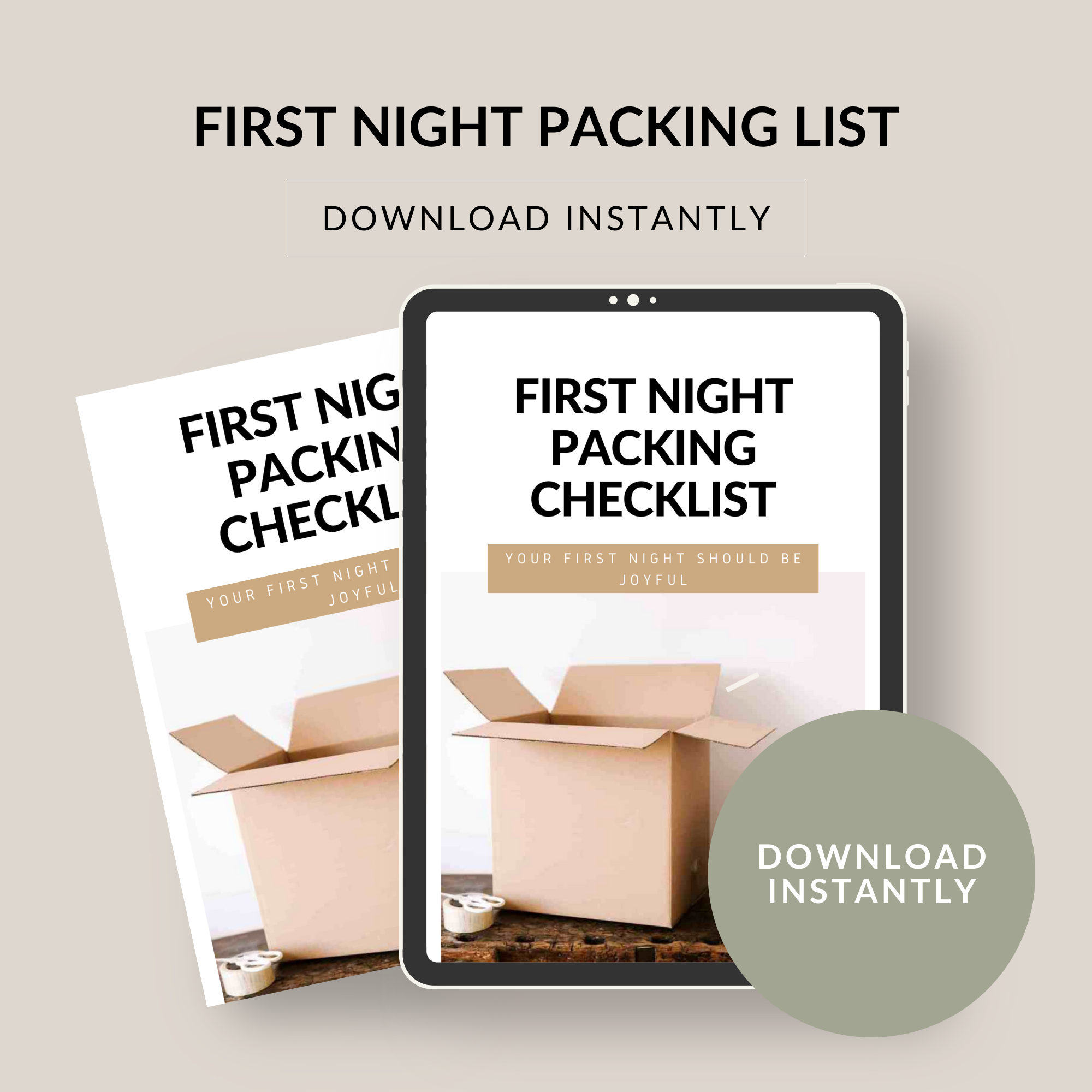 First night packing checklist | So you don't lose your mind! cover photo collage