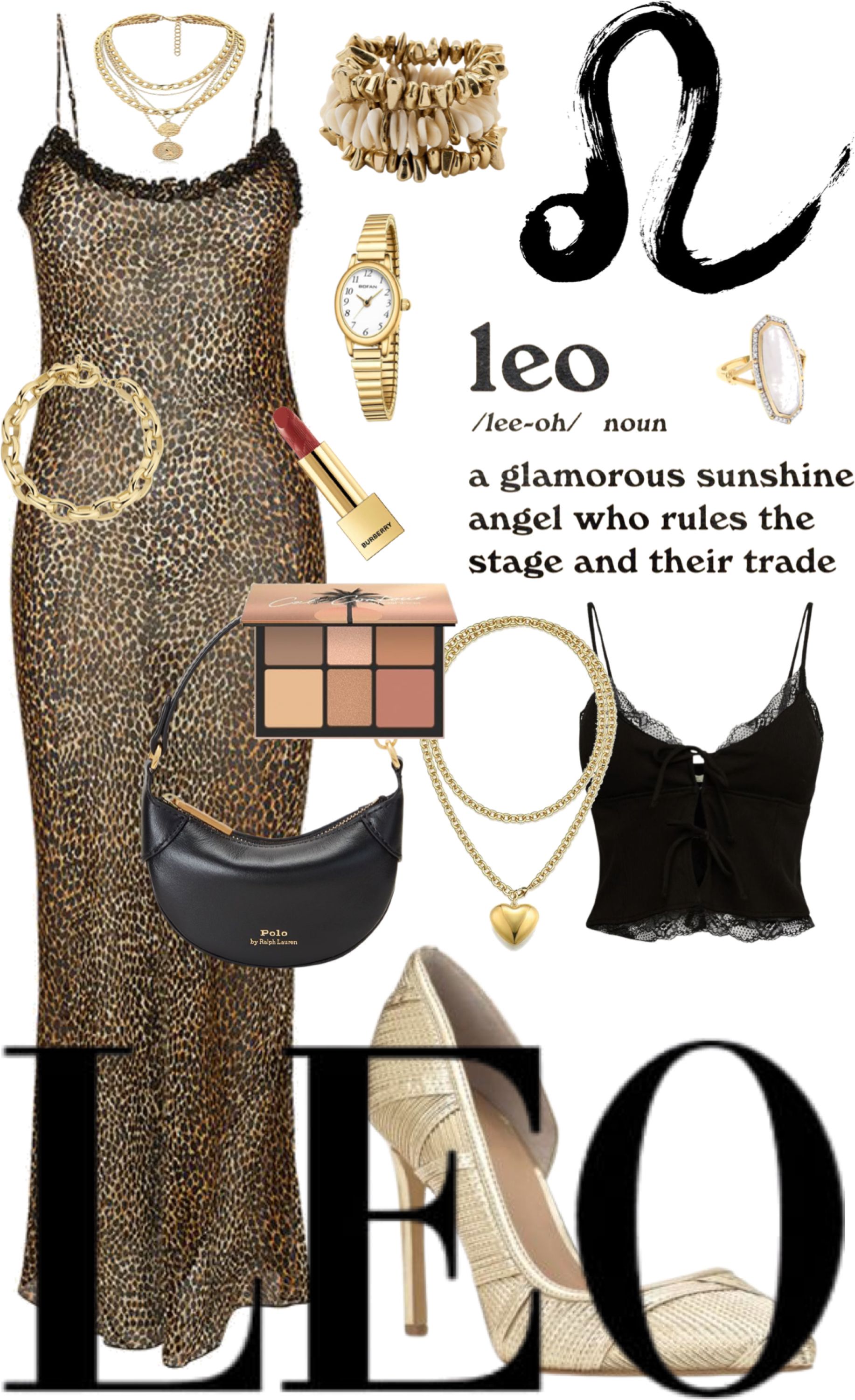 Leo Woman's Fall Capsule: Gold Accents, Luxe Fabrics & Statement Layers cover photo collage