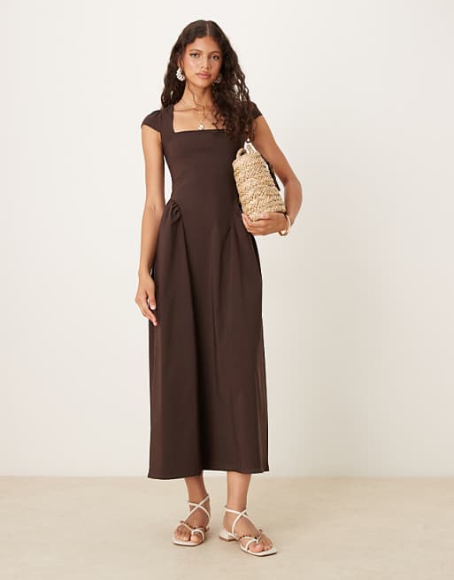 brown sexy dress Sand Evening Dresses Lorenvalley Women Georgette Anarkali 2024 HALLOWEEN The thigh Size:Size 16W