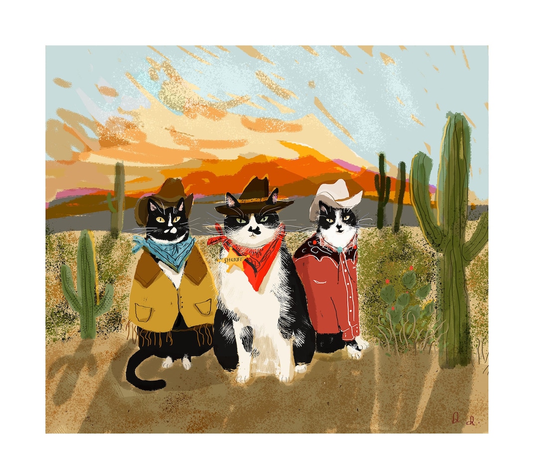 Beautiful and Fun Cat Art Prints cover photo collage