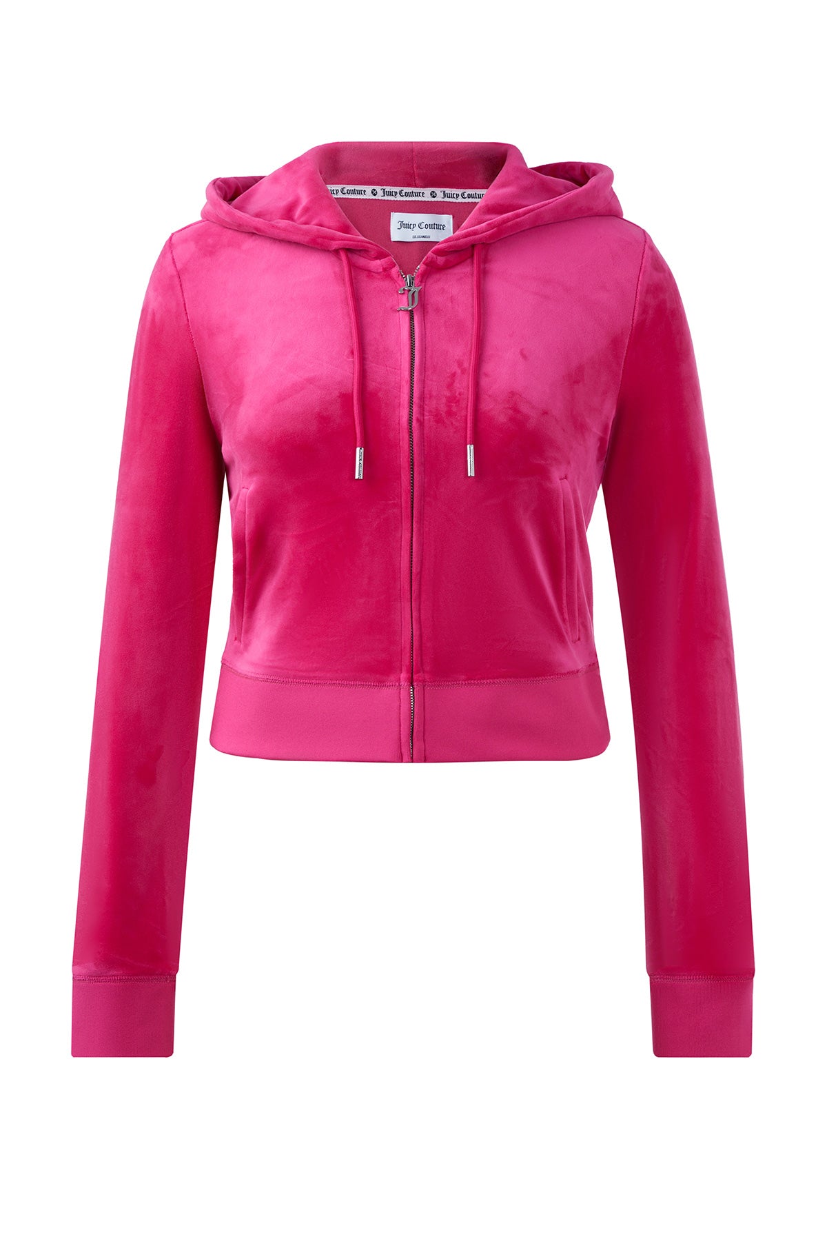 Velour set in berry with logo zipper