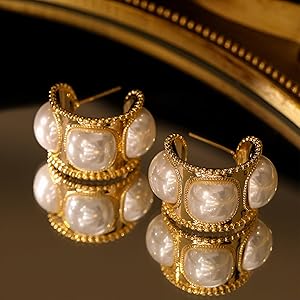 Amazon gold earrings cover photo collage