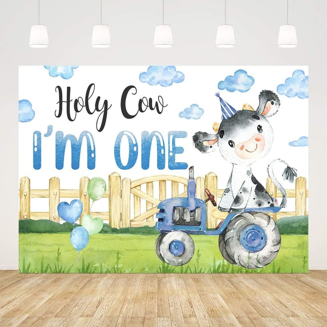 Holy Cow I’m One (First Birthday Boy Theme) cover photo collage