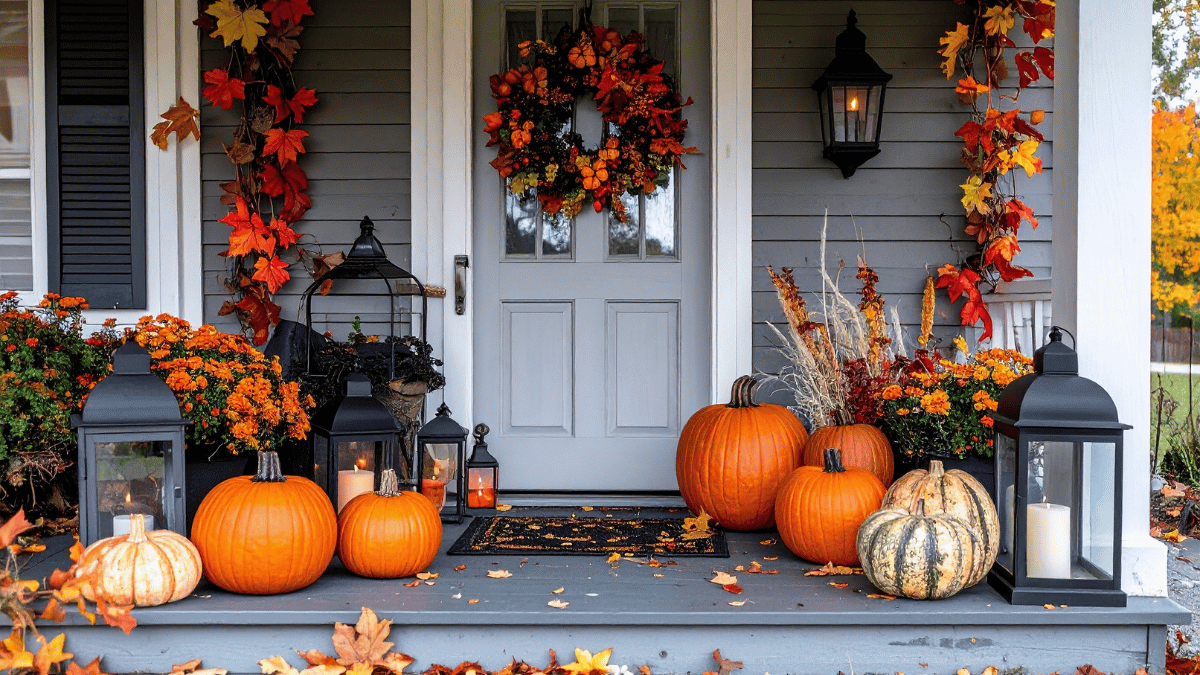 Festive Fall Front Porch Decor cover photo collage