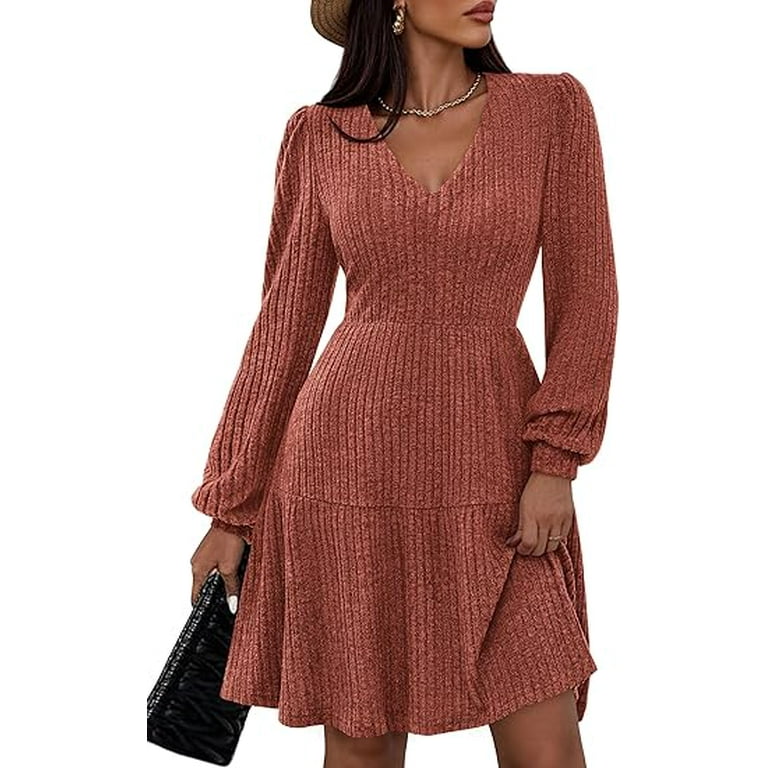 princess polly baby blue dress Pure Cashmere Women's Long Fashion Dress with Crew Neck for Winter