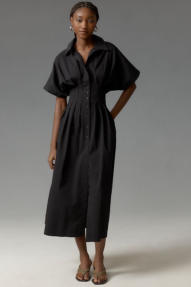 anthropologie tobie dress Shirt by Anthropologie the Tobie Shirt Dress is on top of everyones mind  with its classic collar Exquise Tobie Maxi Dress |