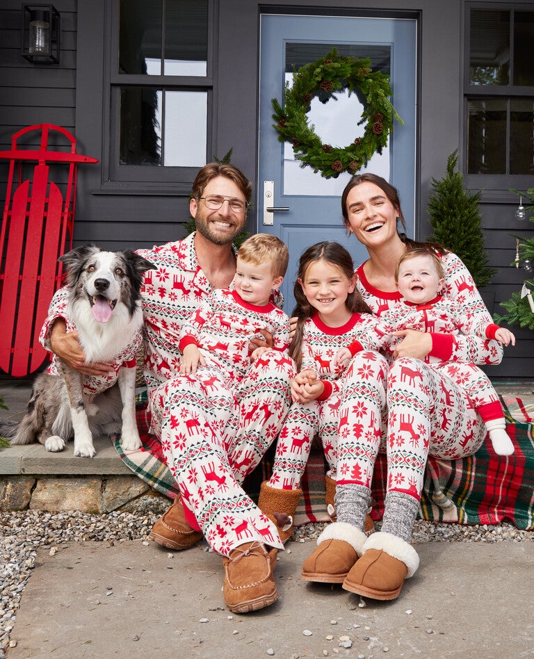 Family Matching Christmas Pjs cover photo collage