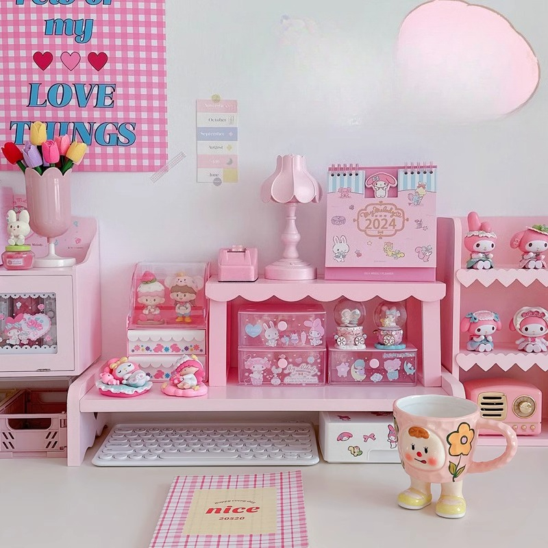₊˚⊹ᰔ Pastel Vibes: Cutest Desk Setup for Dreamers cover photo collage