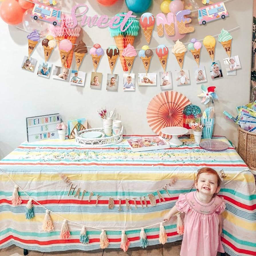 Sweet One- 1st Birthday Theme 🍦🍨💗 cover photo collage