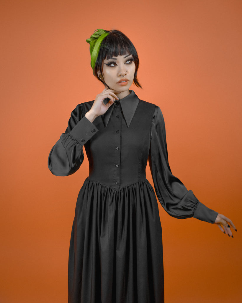 slim fit dress slacks Black V-Neck Formal Dress With Elegant Beading Embellishment main image 0