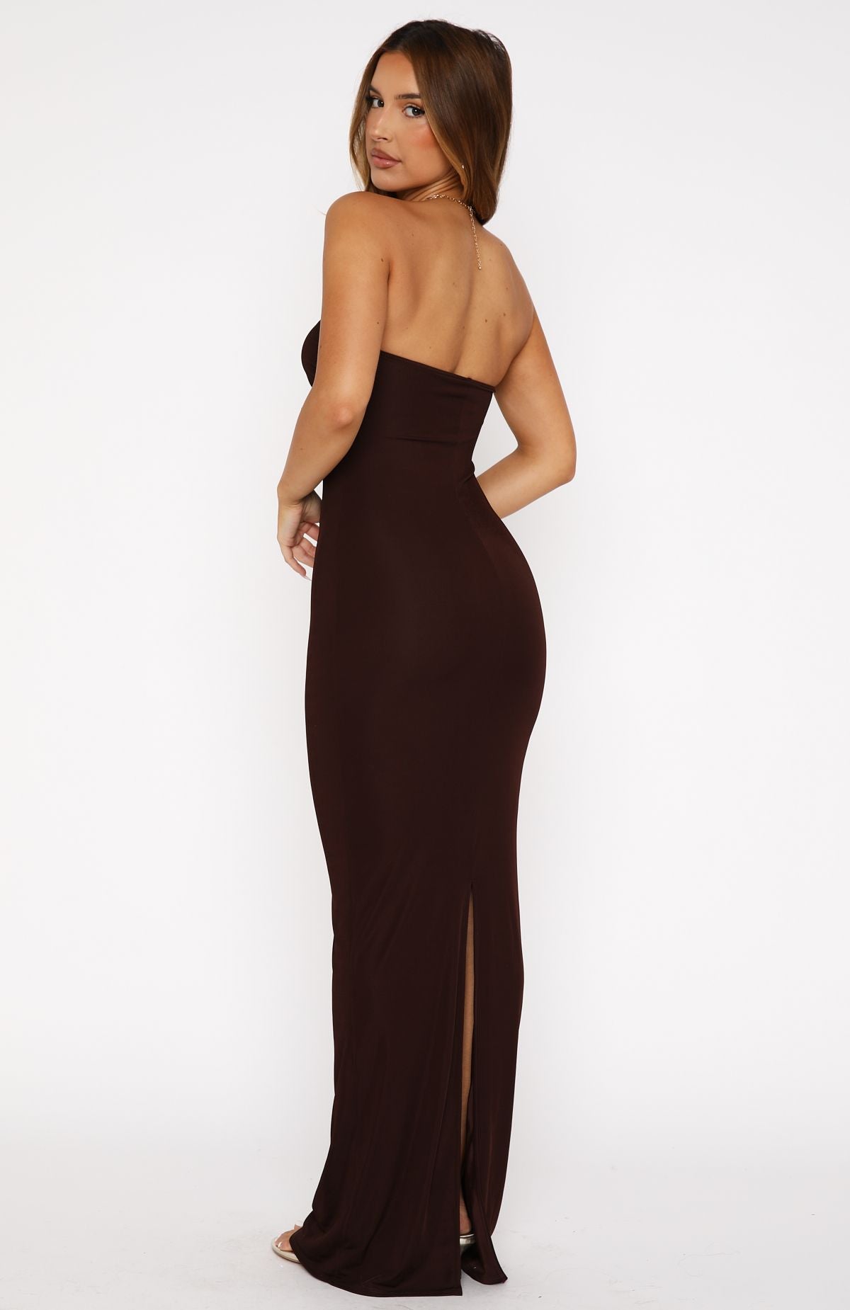 cream dress brown belt Mollie Cozy Sweater Dress-Cream A light off-shoulder dress Size:7 US - 40 EU Allure Bridesmaids 1663