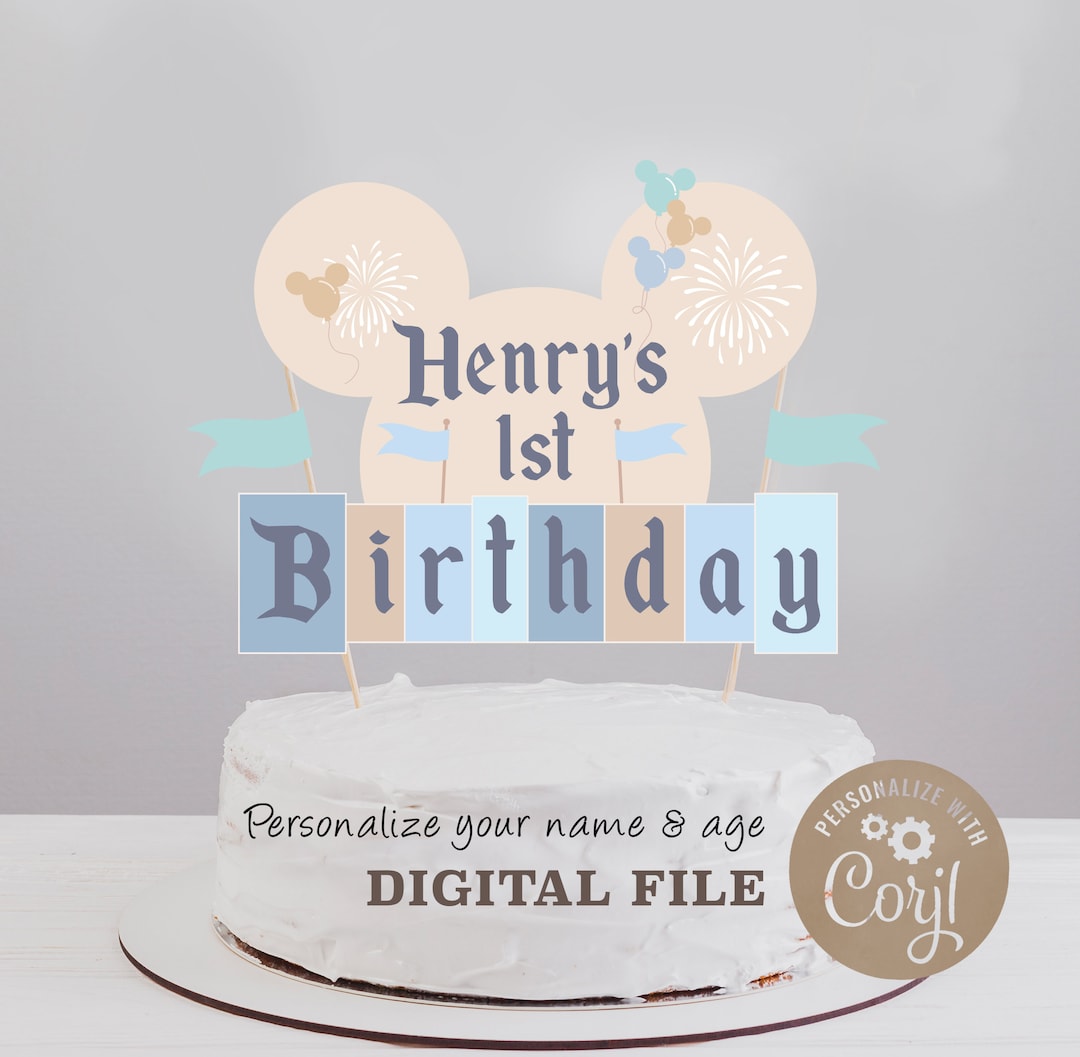 Blue Mickey Baby Boy First Birthday Theme cover photo collage