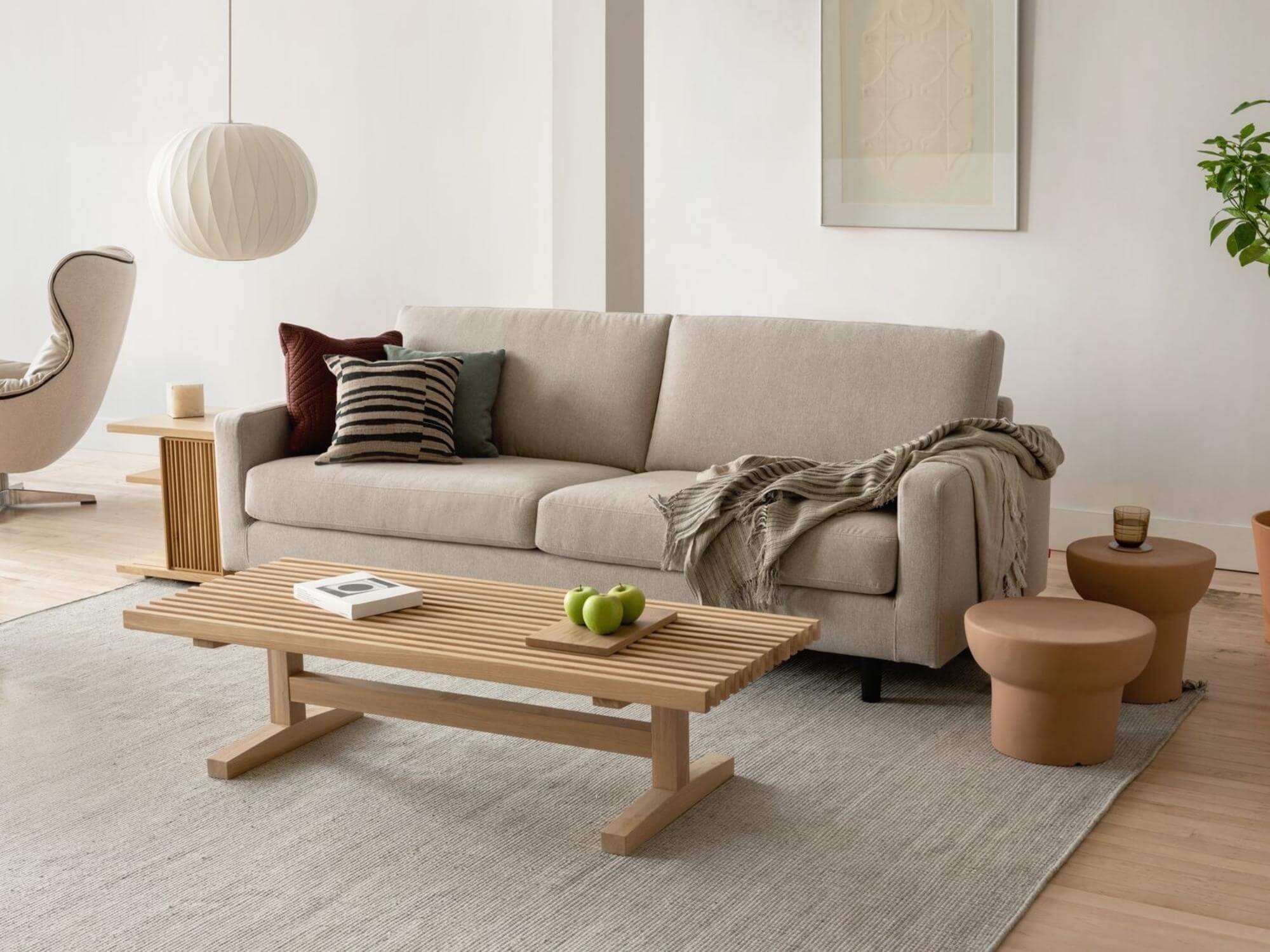 Modern minimalist, Scandinavian/Japanese-inspired furniture cover photo collage