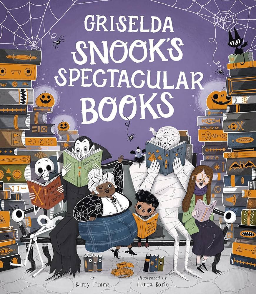 Our kid's Halloween bookshelf! cover photo collage