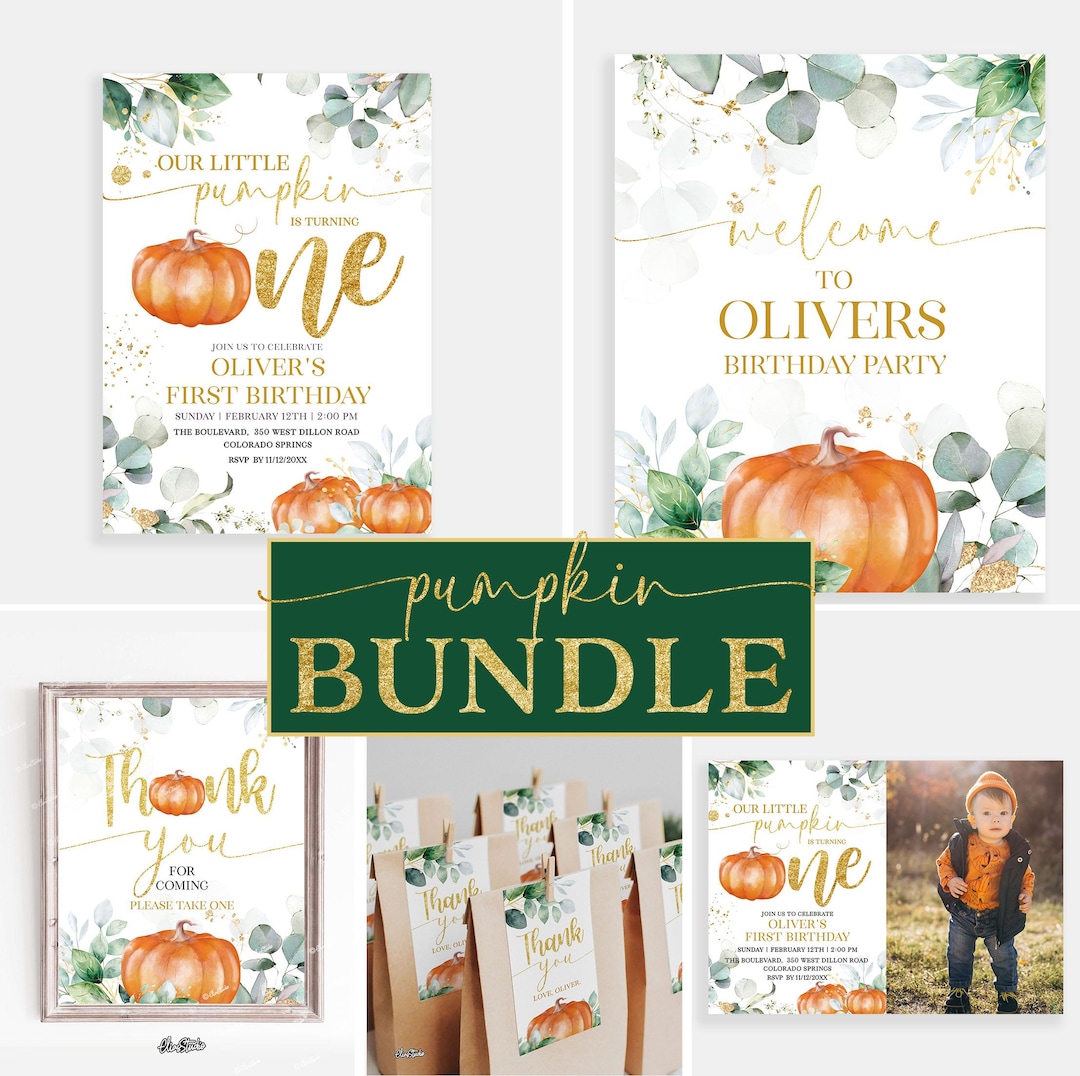 Little Pumpkin Baby Shower or Birthday Party cover photo collage