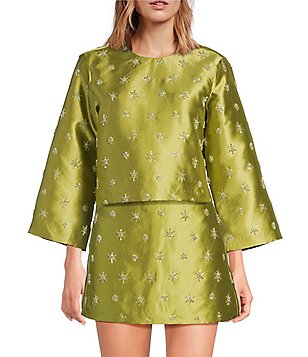 chelsea & violet emerson swoop neckline short sleeve embroidered dress Chelsea & Violet Emerson Swoop Neckline Short Sleeve Embroidered Dress