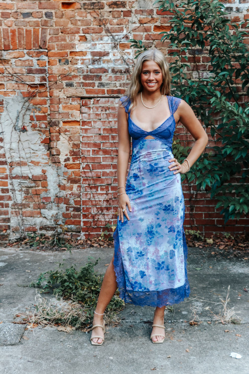 free people blue slip dress Petal Party Midi Slip Dress by Intimately at Free People in Blue, Size: XS