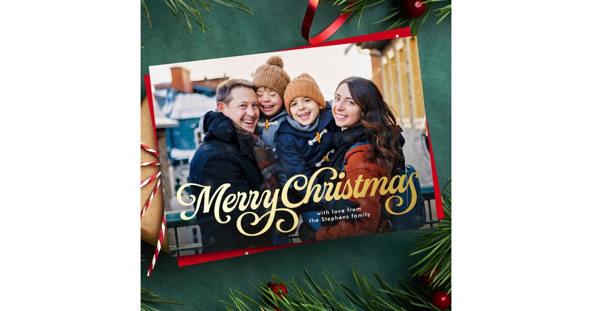 Simple and classic holiday cards cover photo collage