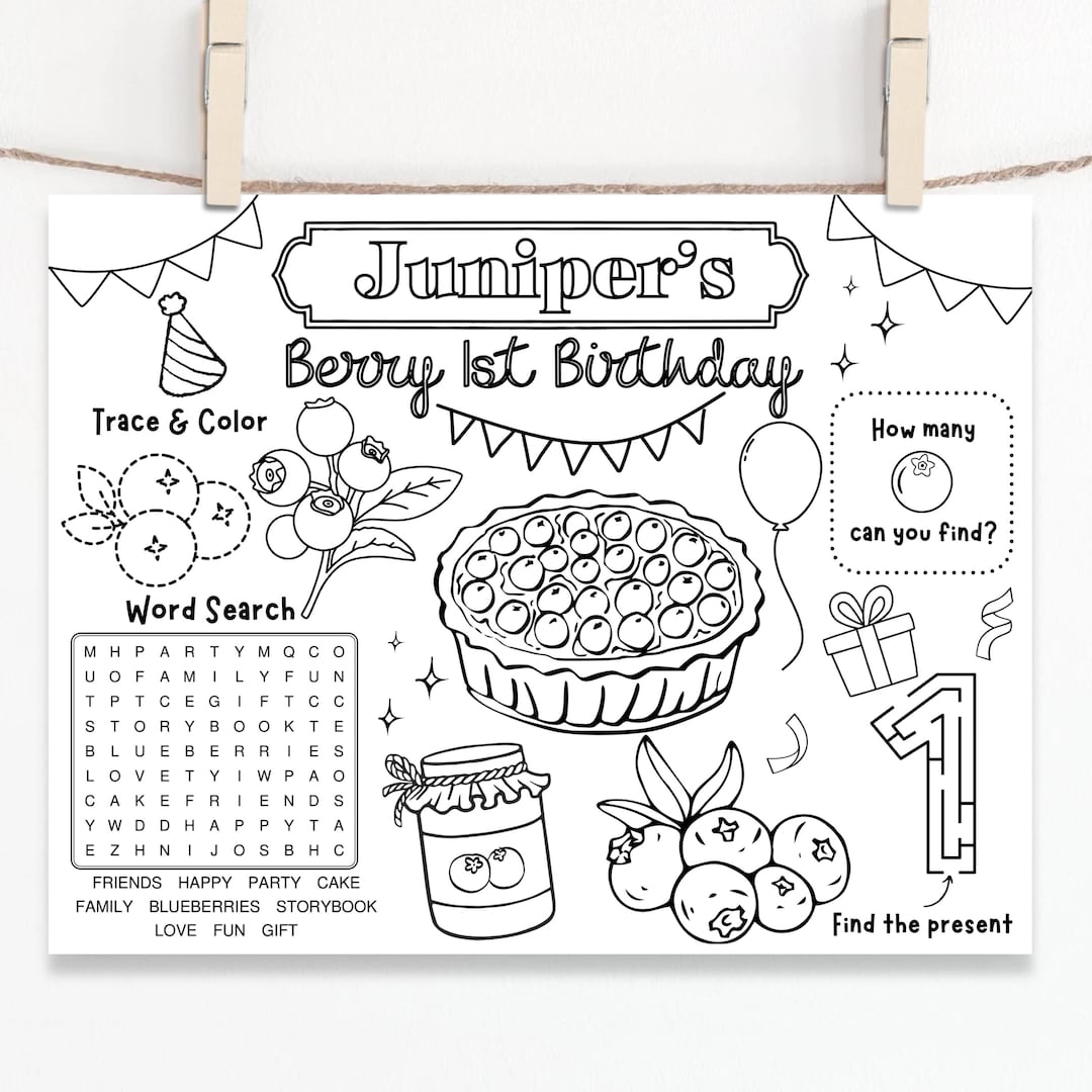 A Blueberries for Sal Birthday cover photo collage