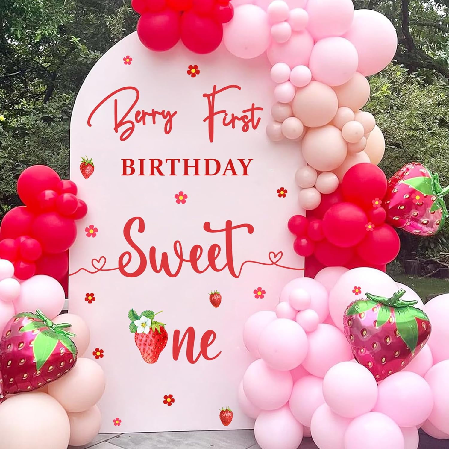 Berry First Birthday cover photo collage