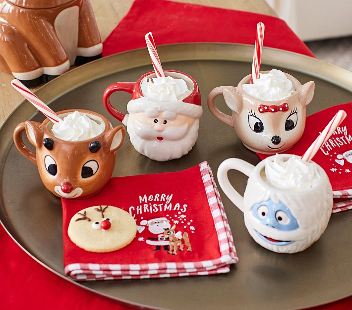 Festive Mugs for Christmas Holiday Hot Beverages cover photo collage