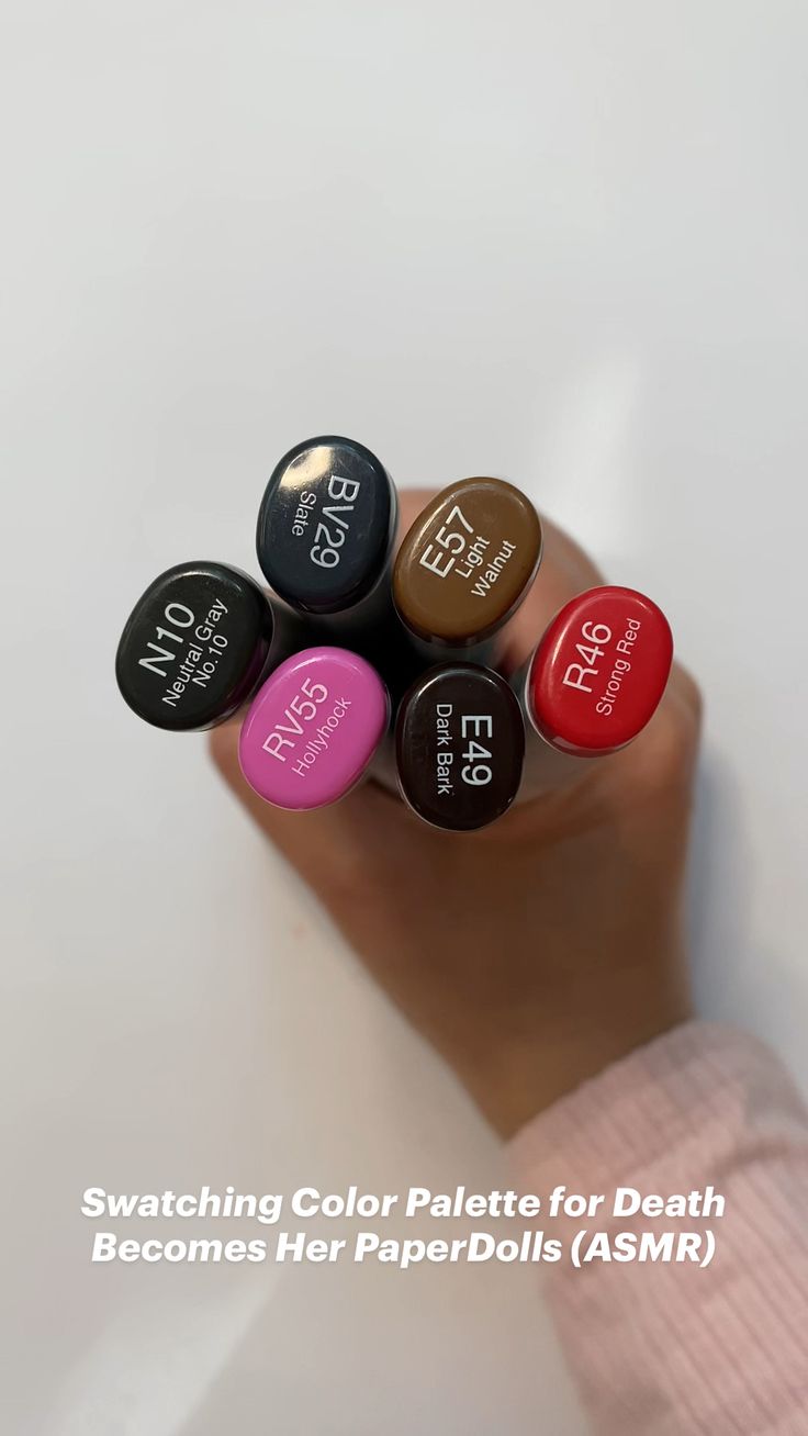 All the Copic Sketch Markers and Pens I used to render my Death Becomes Her inspired PaperDolls | color palette inspo cover photo collage