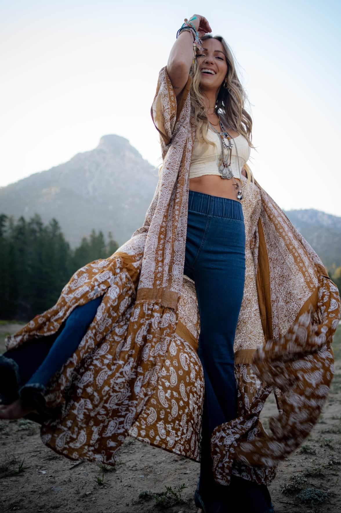 Boho Dresses for all year round. Winter Spring Summer and Fall cover photo collage