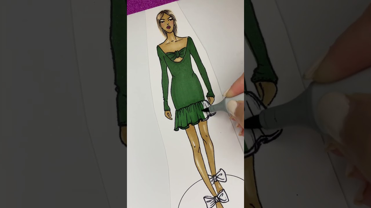 All the Copic Sketch Markers and Pens I used to render my New Year’s Eve mini PaperDoll collection | color palette inspo cover photo collage