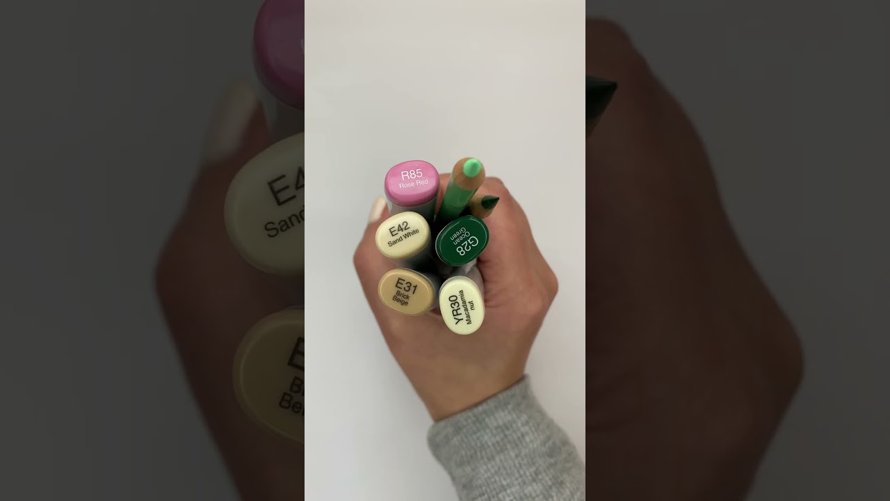 All the Copic Sketch Markers and Pens I used to render my New Year’s Eve mini PaperDoll collection | color palette inspo cover photo collage