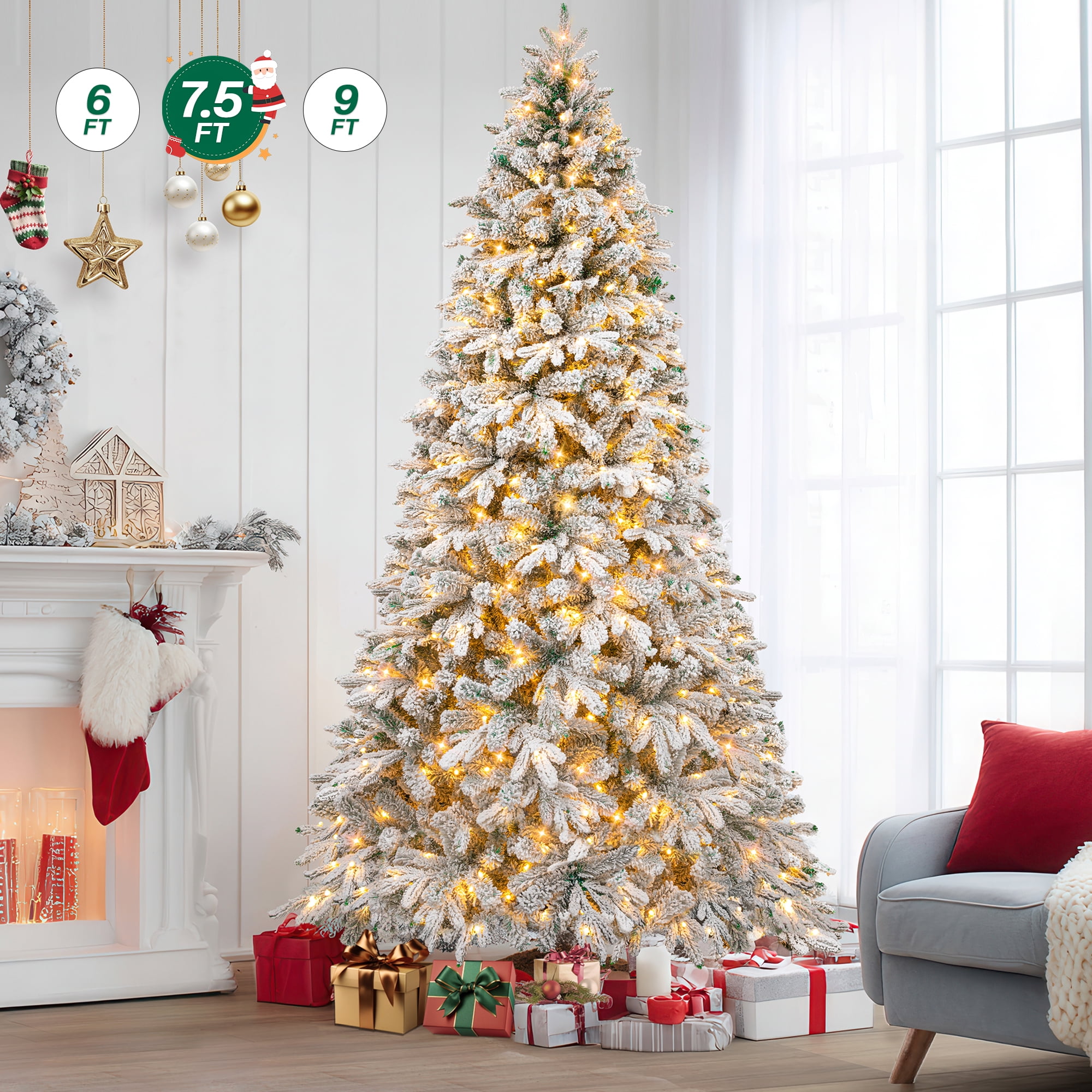 Christmas trees and decorations cover photo collage