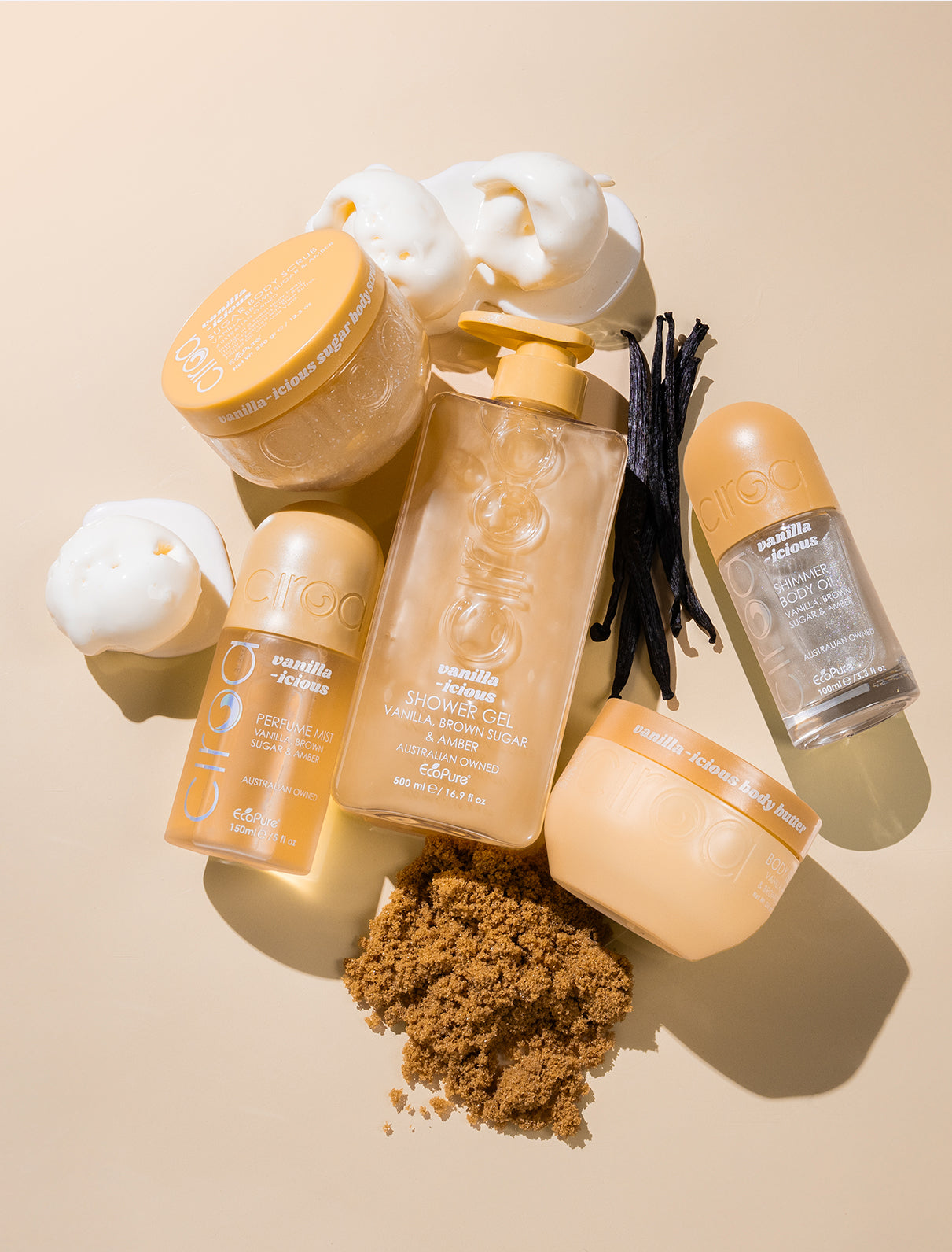 the BEST vanilla shower products for a everything shower 🚿🍦🫧 cover photo collage