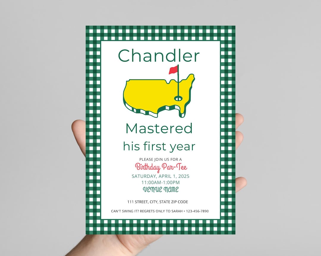 Masters theme 1st Birthday Party cover photo collage