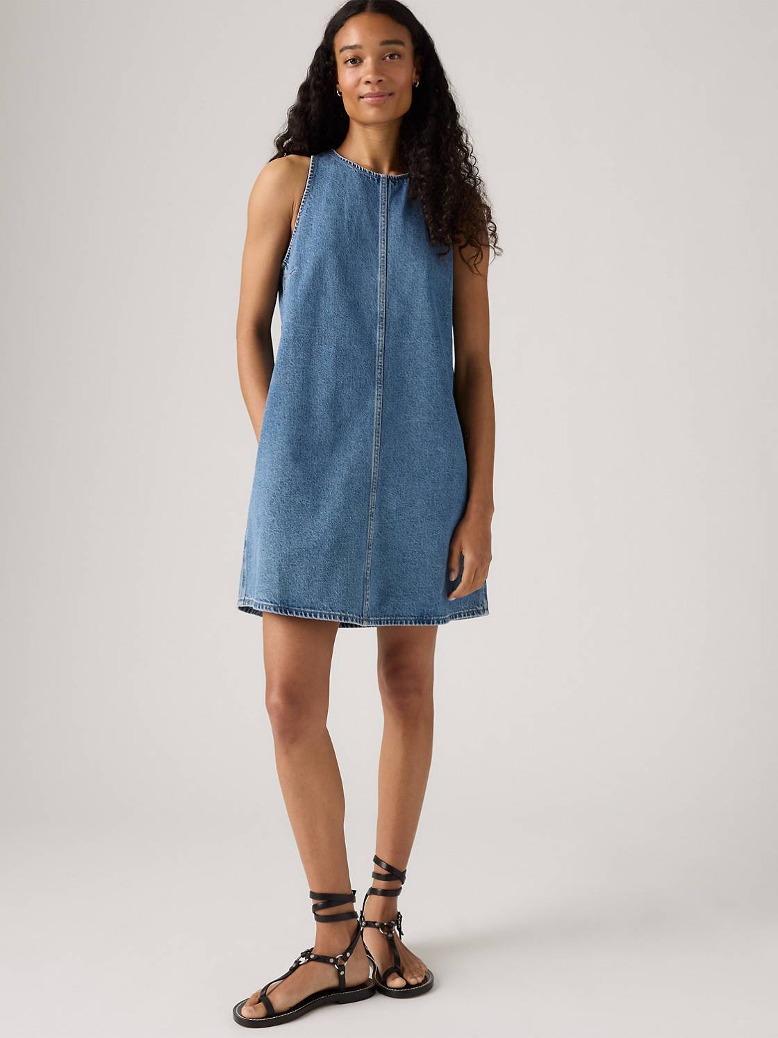 knee length dresses for ladies Elena midi denim dress – Just Fabulous Boutique main image 1